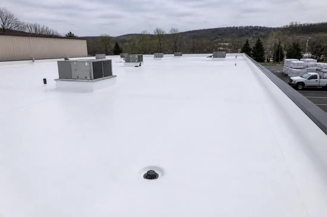 Commercial low-slope roof installation in Huntsville, AL
